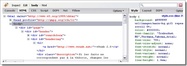 Plugin Firebug pour Firefox