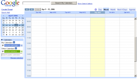 Google Calendar : interface - wOueb.net