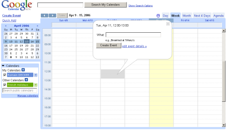 Google Calendar : ajout rapide d'un nouvel évènement- wOueb.net