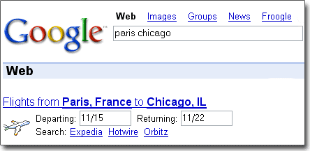Cherchez vos horaires d'avion avec Google