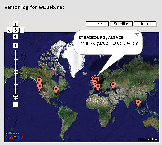 Gvisit, géolocalisation de visiteurs - wOueb.net