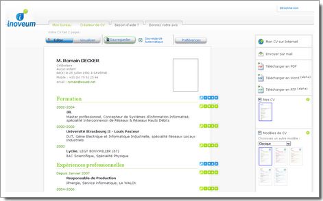 Inoveum : création et diffusion de CV en ligne