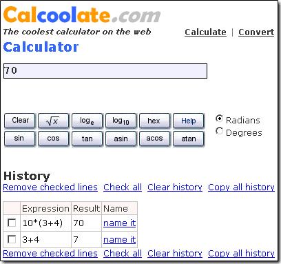 Calcoolate, une calculatrice AJAX en ligne - wOueb.net