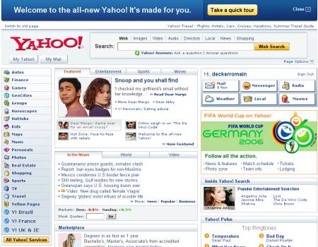 Nouvelle interface de Yahoo!