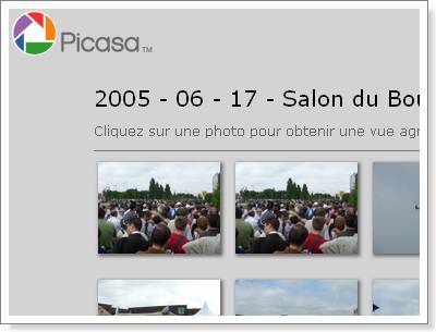 Picasa - Page web