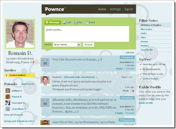 Pownce : service de microblogging concurrent de Twitter