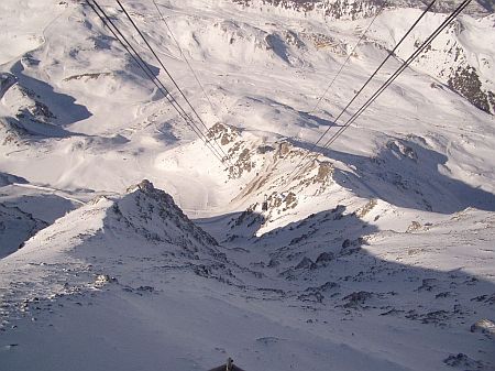 La montée/descente du téléphérique d'Aiguille Rouge