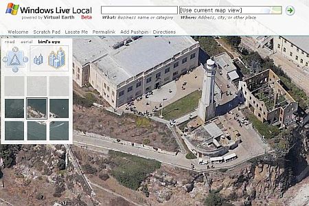 Windows Live Local : Alcatraz en Bird's Eye, zoom max - wOueb.net