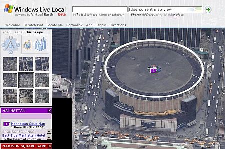 Windows Live Local : Madison Square Garden, New-York  - wOueb.net