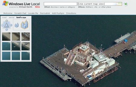 Windows Live Local : le ponton de Santa Monica, Los Angeles - wOueb.net