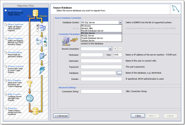 MySQL Migration Toolkit : outil avancée pour migration d'une base de données vers MySQL